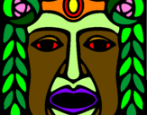 Desenho Máscara Maia pintado por yohanna