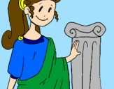 Desenho Jovem romana pintado por -Patrícia-