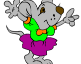 Desenho Rata com vestido pintado por ale