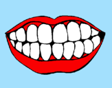 Desenho Boca e dentes pintado por  luisa 