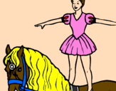 Desenho Trapezista em cima do cavalo pintado por caroline-maia