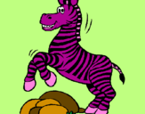 Desenho Zebra a saltar pedras pintado por cooda
