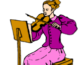 Desenho Dama violinista pintado por AMANDA