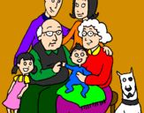 Desenho Família pintado por duda e pepeca