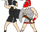 Desenho Luta de gladiadores pintado por daniel