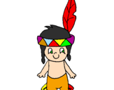 Desenho Pequeno índio pintado por lucas
