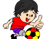 Desenho Rapaz a jogar futebol pintado por mauro filho