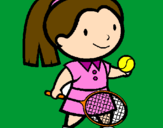 Desenho Rapariga tenista pintado por sofia