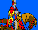 Desenho Cavaleiro a cavalo pintado por alberto martinez  