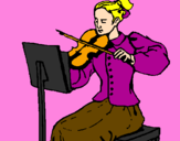 Desenho Dama violinista pintado por kely