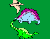 Desenho Três classes de dinossauros pintado por RHUAN;DIEGO