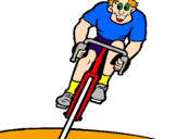 Desenho Ciclista com gorro pintado por amilcar