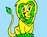 Desenho Leão pintado por carol