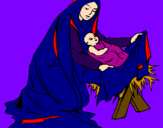 Desenho Nascimento do menino Jesús pintado por jade