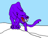 Desenho Tigre com dentes afiados pintado por Gabriel