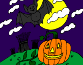 Desenho Paisagem Halloween pintado por lais
