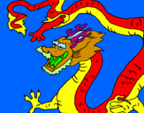 Desenho Dragão chinês pintado por MiLeNa