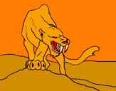 Desenho Tigre com dentes afiados pintado por gabriel  salles
