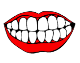 Desenho Boca e dentes pintado por karollyna