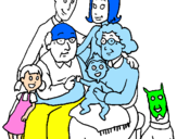 Desenho Família pintado por caio
