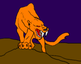 Desenho Tigre com dentes afiados pintado por ygor cezar