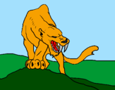 Desenho Tigre com dentes afiados pintado por josh