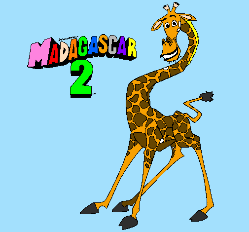 Desenho Madagascar 2 Melman pintado por juliane thurman
