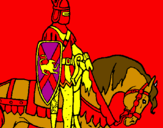 Desenho Cavaleiro a cavalo pintado por Rafael