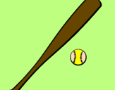 Desenho Bastão de basebol e bola pintado por vinicius