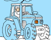 Desenho Tractor em funcionamento pintado por Luiz amadeu