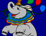 Desenho Elefante com 3 balões pintado por Duda Bella=Amo Animais