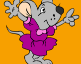 Desenho Rata com vestido pintado por marcela  