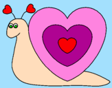 Desenho Caracol coração  pintado por Luiza
