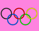 Desenho Argolas dos jogos olimpícos pintado por lilian