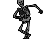 Desenho Esqueleto contente pintado por 007