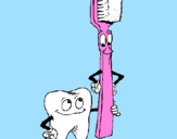 Desenho Dentes e escova de dentes pintado por Luiza