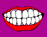 Desenho Boca e dentes pintado por fofa