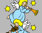 Desenho Anjos musicais pintado por nah
