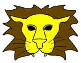 Desenho Leão pintado por Ivo Bento