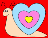 Desenho Caracol coração  pintado por Arthur belini