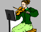 Desenho Dama violinista pintado por Raqueliii
