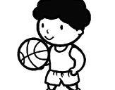 Desenho Jogador de basquete pintado por maria