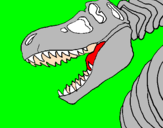 Desenho Esqueleto tiranossauro rex pintado por Heleno