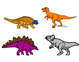 Desenho Dinossauros de terra pintado por pedro