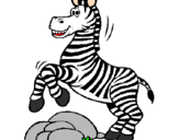 Desenho Zebra a saltar pedras pintado por joão pedro da silva ramos