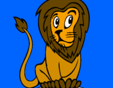 Desenho Leão pintado por carina