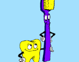 Desenho Dentes e escova de dentes pintado por Dentista