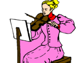 Desenho Dama violinista pintado por rayanebjo