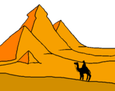 Desenho Paisagem com pirâmides pintado por gustavo gatao
