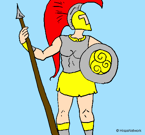 Desenho Guerreiro troiano pintado por andre